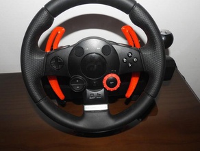 paddle shift system mod driving force gt dfgt v13 video games cambio diy gears logitech racing shifter sim simulator steering wheel 3d print model - Mito3D