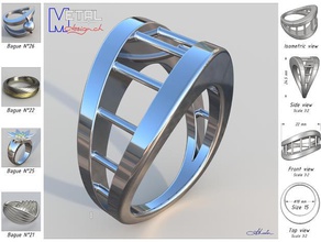 bague n&deg28 rings bijou bijoux jewelry 3d print model - Mito3D