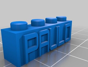 meu personalizadas de lego bloco necklacekeychain paulo construção brinquedos 3d print model - Mito3D