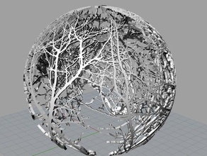 spooky ramo di albero silhouette paralume sculture 3d print model - Mito3D