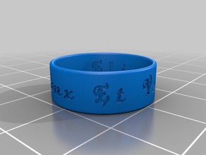 borda redonda de anel -lux et veritas anéis personalizado 3d print model - Mito3D