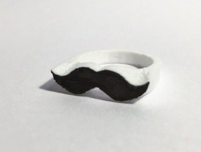 anel bigode anéis 3d moda jóias movember bigodes 3d print model - Mito3D