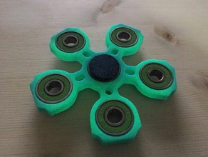 fidget hand quintuple spinner ball bearing holder mechanical toys 3d print model - Mito3D