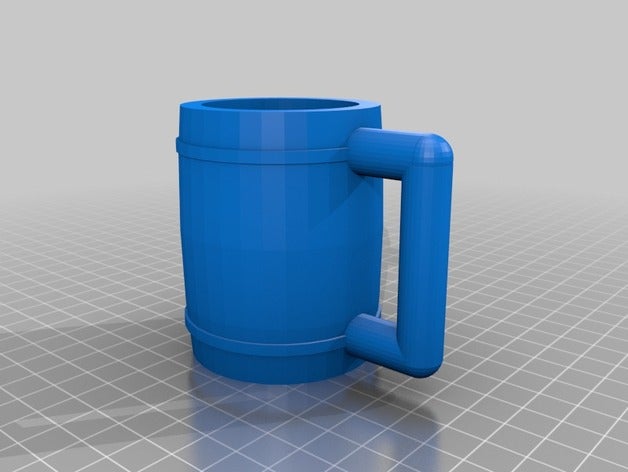barrel mug mk kitchen dining barrels beer cup drink handle mugs tinkercad wooden 3D print model - Mito3D