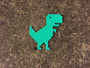 google chrome t-rex le creature dinosauro trex 3d print model - Mito3D