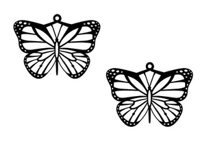monarch butterfly necklace matching earrings jewelry 3d print model - Mito3D