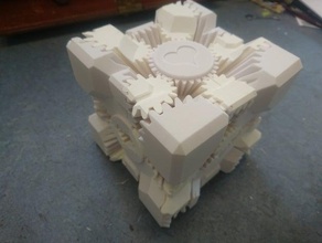 companion cube gears 3d printing heart portal 3d print model - Mito3D