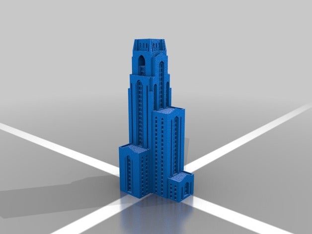 cathedral learning keychain buildings structures cathy pitt pittsburgh 3D print model - Mito3D