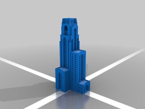 cathedral learning keychain buildings structures cathy pitt pittsburgh 3d print model - Mito3D