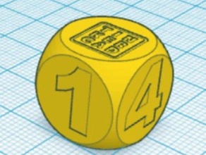 6 sided dice 5 logo top 3d printing 3d print model - Mito3D