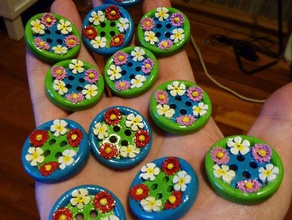 flower button fashion buttons flowers 3d print model - Mito3D