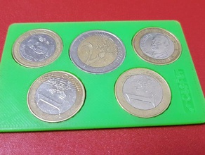las monedas de euros cartera titular accesorios 3d print model - Mito3D
