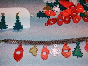 parure avant christmast les bracelets ornement de noël des boucles d'oreilles santa claus 3d print model - Mito3D