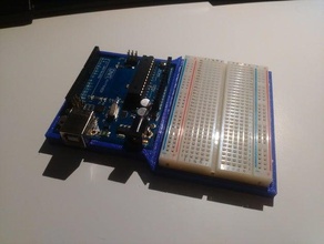 arduino uno breadboard console electronics accessory box case mount 3d print model - Mito3D