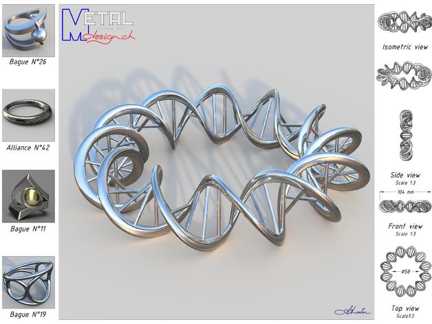 pulsera de adn las pulseras bijou bijoux joyería 3D print model - Mito3D