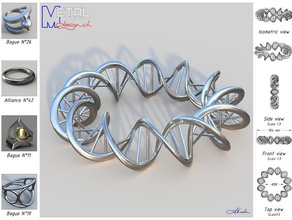 pulsera de adn las pulseras bijou bijoux joyería 3d print model - Mito3D