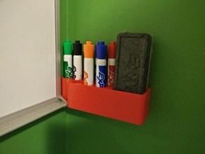8 whiteboard marker brush holder dust openings office 3d print model - Mito3D