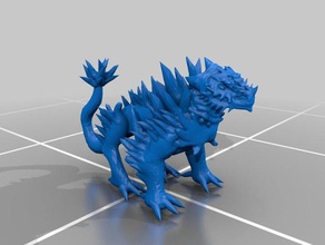 dragão celestial criaturas músculos rockdragon sculptris 3d print model - Mito3D