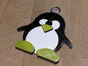 porte-cl&eacutes tux linux Schlüsselbund Schlüsselanhänger 3d-mo 3dmo linux-logo Pinguin pingouin 3d print model - Mito3D