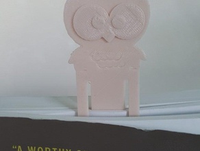 owl mark 3d printing bookmark bookmarks books cute gift mothers day reading thin 3d print model - Mito3D