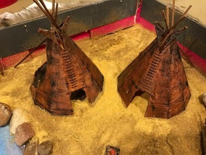 tipi native american diorama buildings structures teepee tepee 3d print model - Mito3D