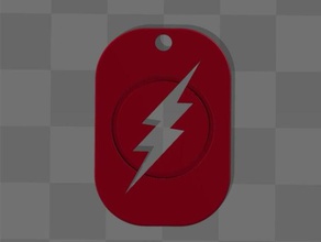flash keychaindogtag de porte-clés barry allen simple super-héros les 3d print model - Mito3D