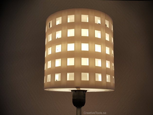 3d-printable lampshade standard light fixture concentric perforated shading walls decor cinema cinema4d 4d desktop lamp desk drum drum-shade illumination shade led lighting lights 3D print model - Mito3D