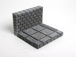 openforge cut-stone openlock half floors toy game accessories dnd tiles dungeon miniatures pathfinder rpg tabletop terrain 3d print model - Mito3D