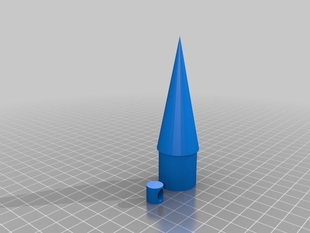 cônico, cone de nariz 25mm diâmetro modelo foguete 3d impressão 3D print model - Mito3D