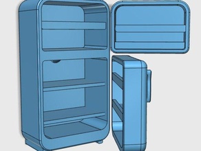 miniature retro fridge props model furniture stopmotion 3d print model - Mito3D