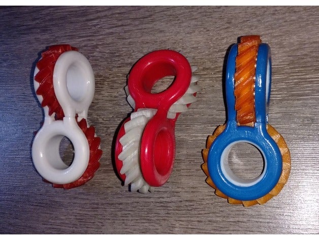 engrenagem helicoidal fidget brinquedo mecânico brinquedos bb rolamento anel dedo engrenagens helicoidais de malha geração perpendicular em linha reta 3D print model - Mito3D