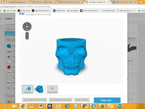 crâne porte-crayon 3d l'impression 3d print model - Mito3D