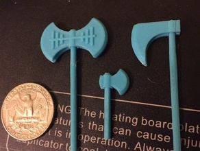 miniatureaxes de juguete juego accesorios accesorio no molestar enano arma 3d print model - Mito3D