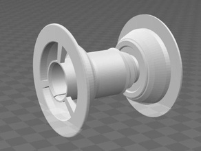 threaded spool hub 3d printer accessories filament no screws spoolholder 3d print model - Mito3D