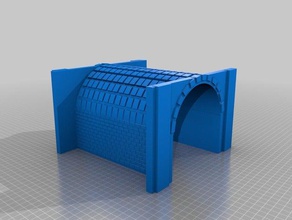 brick train tunnel buildings structures 3d print model - Mito3D
