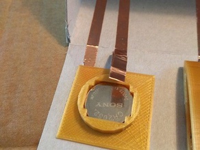 para pil tutucu-düz cep elektronik chibitronics led etiket 3d print model - Mito3D