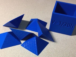visual proof Volumen Pyramide math geometrie 3d print model - Mito3D