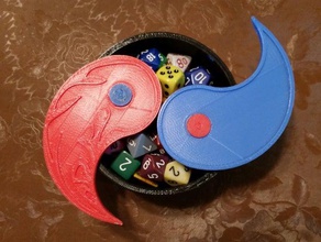 redblue yin-yang mtg dice box toy game accessories cup yin yang 3d print model - Mito3D