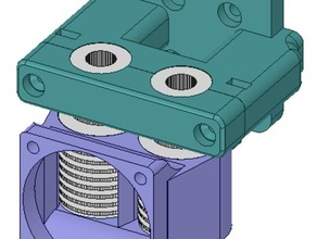 dual-e3d-mount ver 6 hypercube-Drucker Teile dual-Düse e3d-v6 tech2c 3d print model - Mito3D