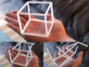 anamorphic optical illusion 3d cube interactive art box perspective strange weird wireframe 3d print model - Mito3D