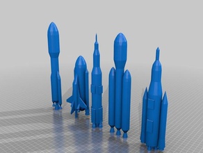 Raketen Fahrzeuge Fliegen der Miniatur Modell Modell-Rakete nasa scifi Raum Raumschiff Spielzeug 3d print model - Mito3D