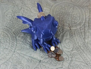 lindo dragón banco criaturas 3d print model - Mito3D