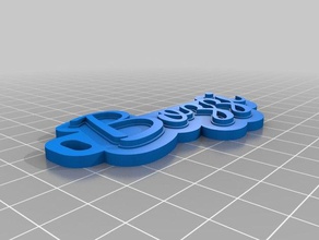 bozzi script keytag chaveiros personalizado 3d print model - Mito3D
