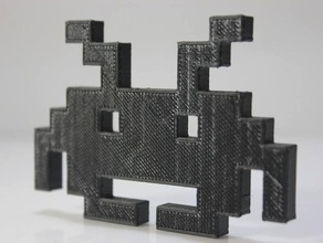 space ınvader video oyunlar 8-bit retro ınvaders oyunu 3d print model - Mito3D