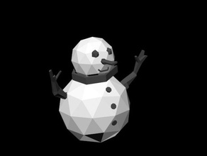 boneco de neve lowpoly decoração natal decorações enfeite baixa contagem polígonos modelo da figura 3d print model - Mito3D