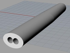 empuñadura de agarre perfil ovalado doble núcleo agujeros deporte al aire libre hema espada larga 3d print model - Mito3D