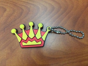 crown keychain keychains 3d cool ring crowns royal 3d print model - Mito3D