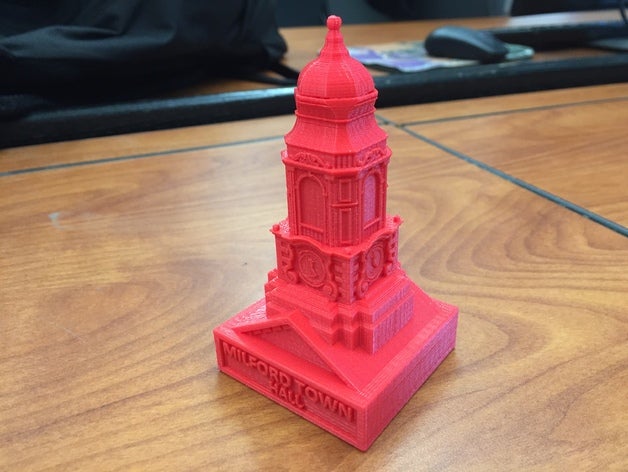 milford town hall Gebäude Strukturen Regierung massachusetts Modell scale-Modell 3D print model - Mito3D