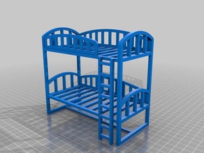 bunk bed doll toys games barbie bunkbed dolls 3d print model - Mito3D