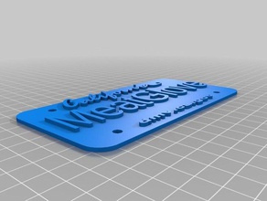 license plate ca alayna costume customized 3d print model - Mito3D